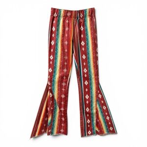 L&B Lucky & Blessed Serape Bell Bottom Pants Jeans Small Western Flare Aztec